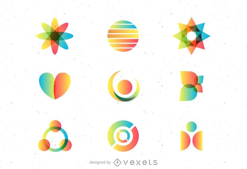 Conjunto de logotipos do arco-íris Conjunto de logotipos do arco-íris