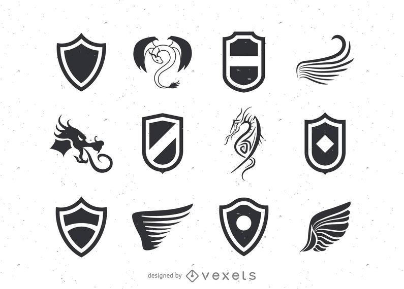 Shield and wings logo templates Shield and wings logo templates