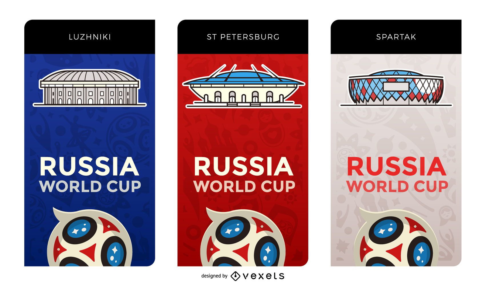 World Cup 2018 stadiums banners