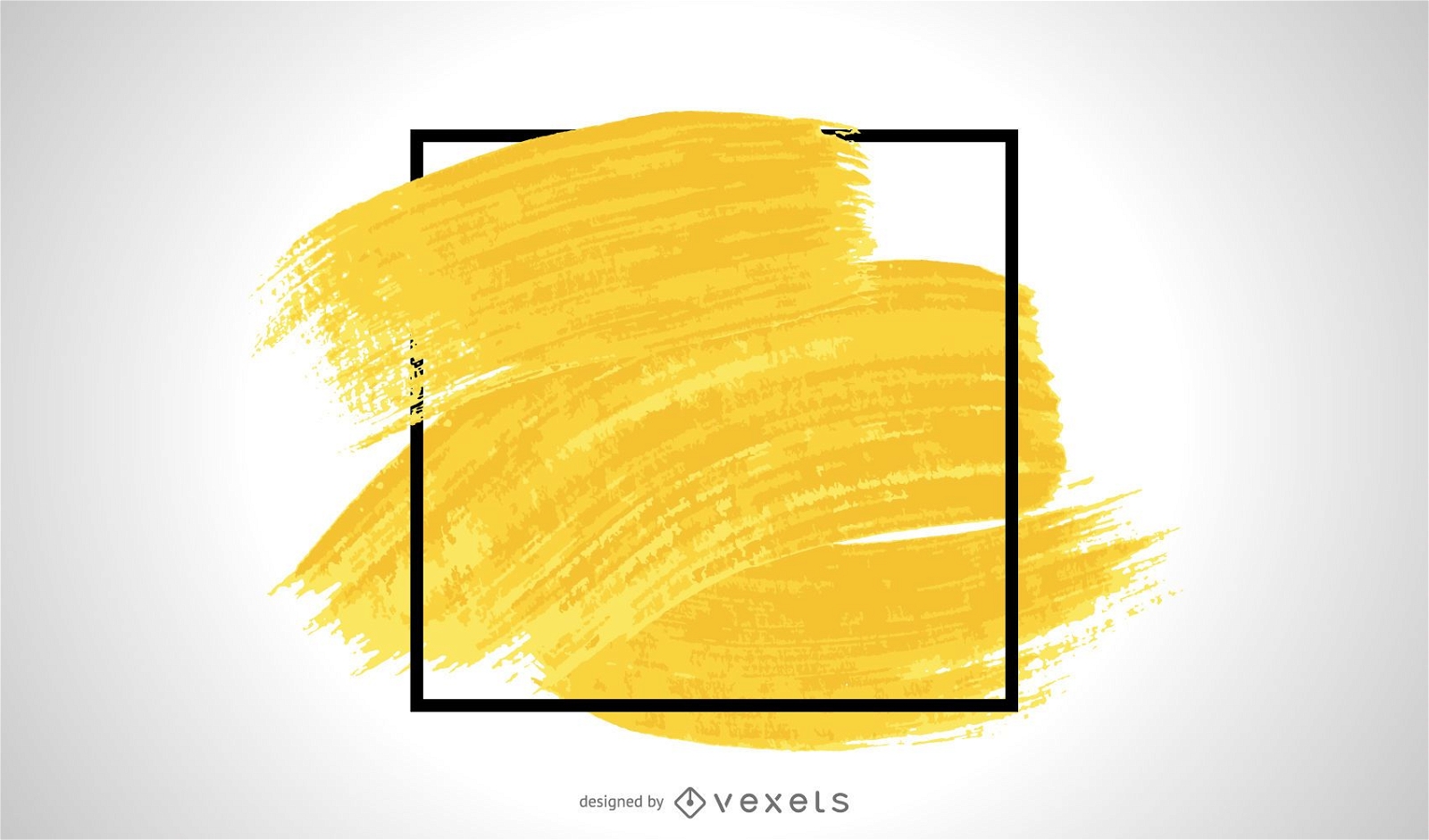 Yellow brush stroke frame