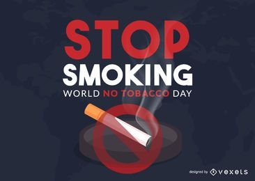 Desenho de ilustração do Dia Mundial Sem Tabaco