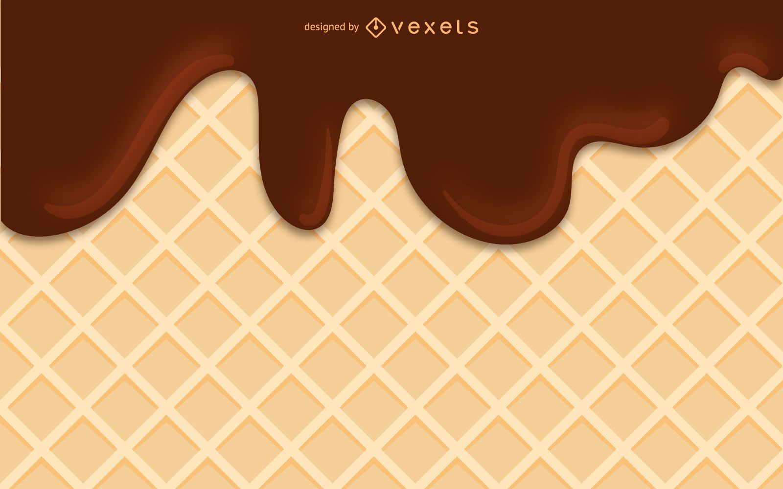Ice cream flowing illustration