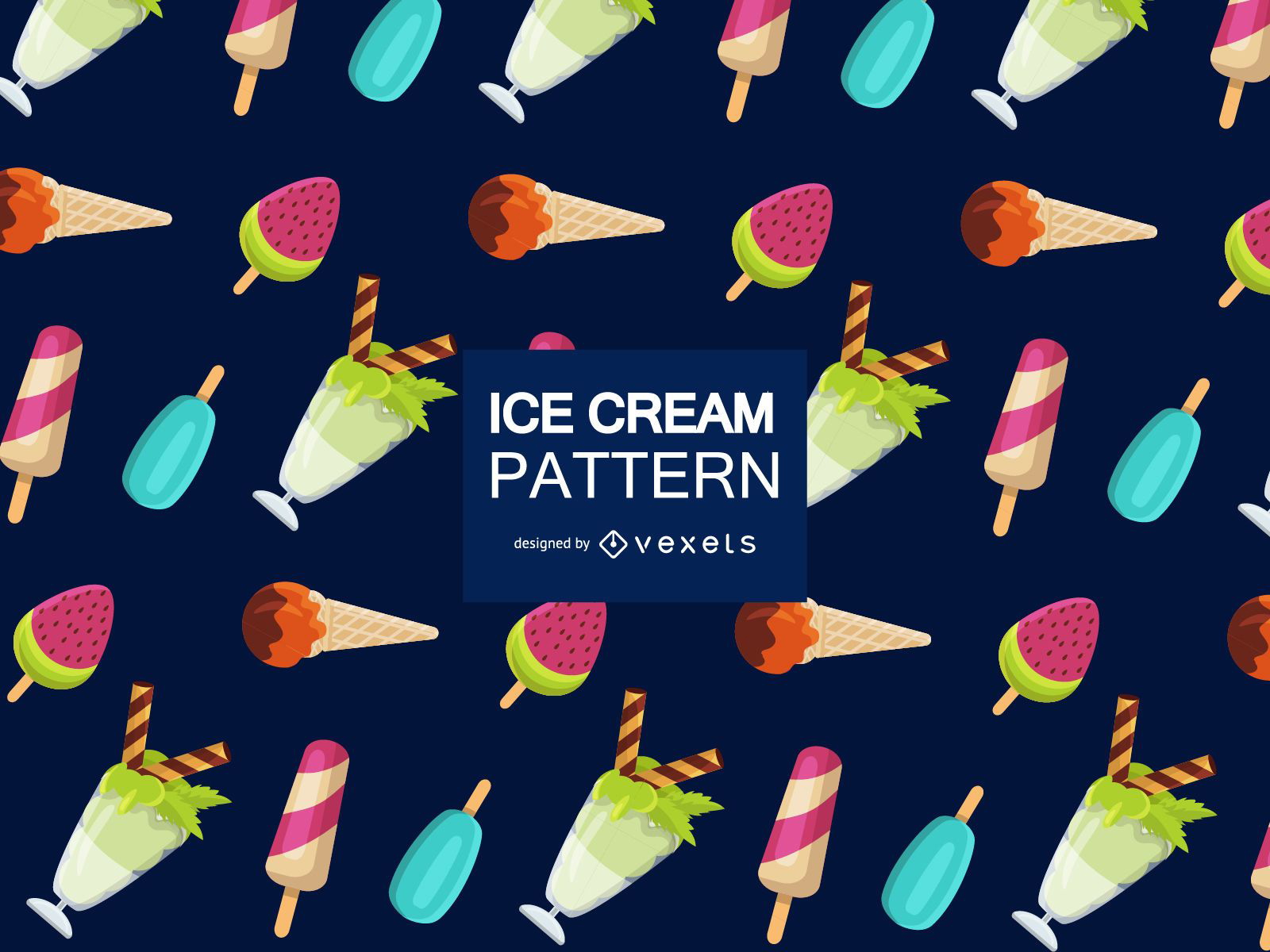 Sweet ice cream pattern