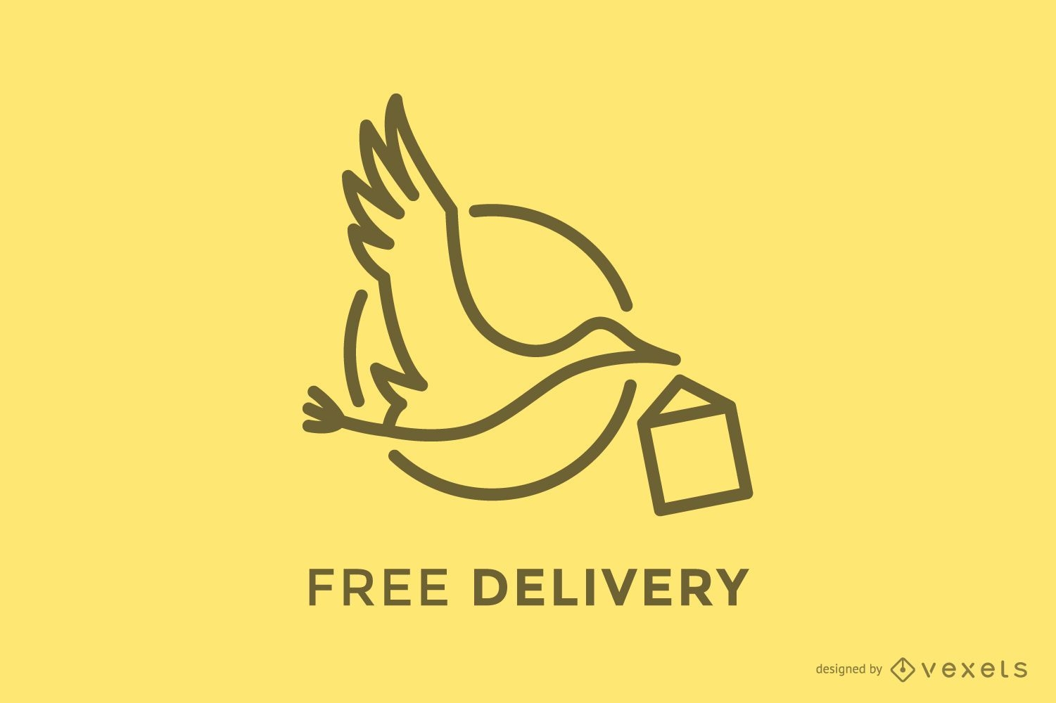 Stork delivery logo template