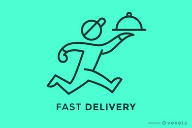 Fast delivery stroke logo template
