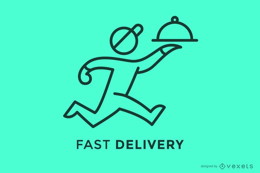 Fast delivery stroke logo template Fast delivery stroke logo template