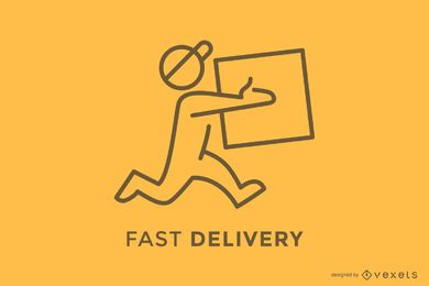 Deliveryman delivering box logo Deliveryman delivering box logo