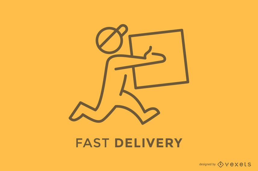 Deliveryman delivering box logo Deliveryman delivering box logo