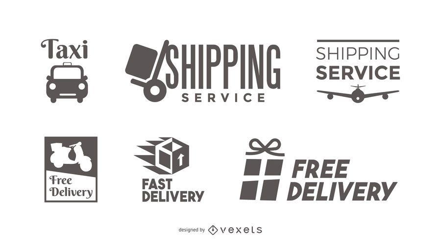 Conjunto de modelo de logotipo de entrega Conjunto de modelo de logotipo de entrega