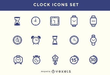 Conjunto de iconos de reloj de carrera