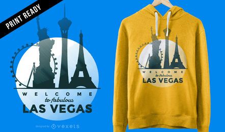 Projeto minimalista do t-shirt da skyline de Las Vegas Projeto minimalista do t-shirt da skyline de Las Vegas