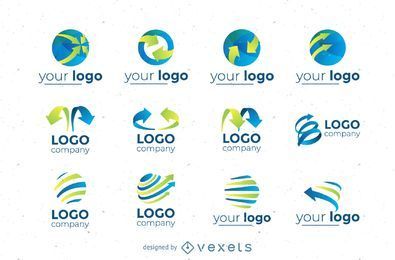 Coleção de conjunto de logotipos circulares