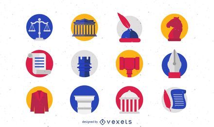 Law icon and logo set Law icon and logo set