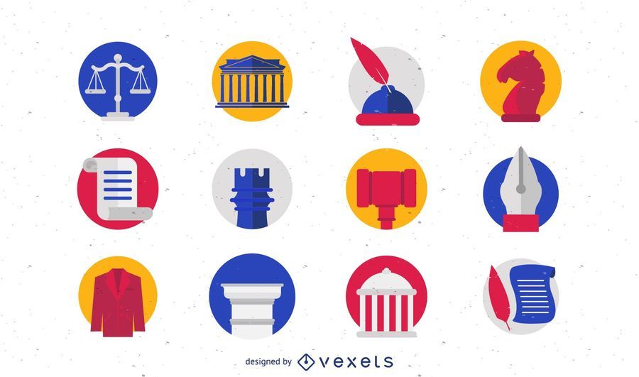Law icon and logo set Law icon and logo set