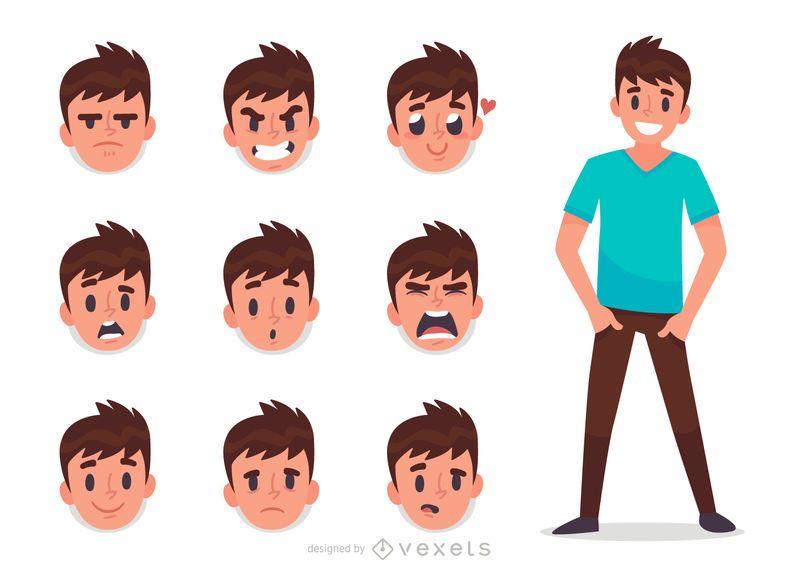 Man facial expression set Man facial expression set