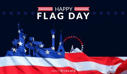 Horizonte del día de la bandera de Estados Unidos