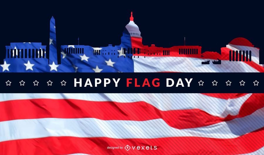 Washington flag day skyline Washington flag day skyline