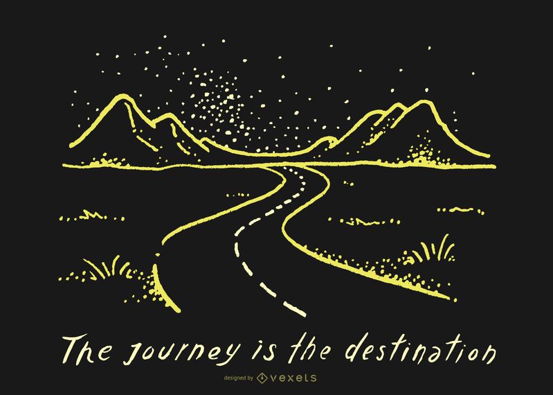 Journey destination road doodle Journey destination road doodle