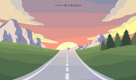 Road travel illustration Road travel illustration