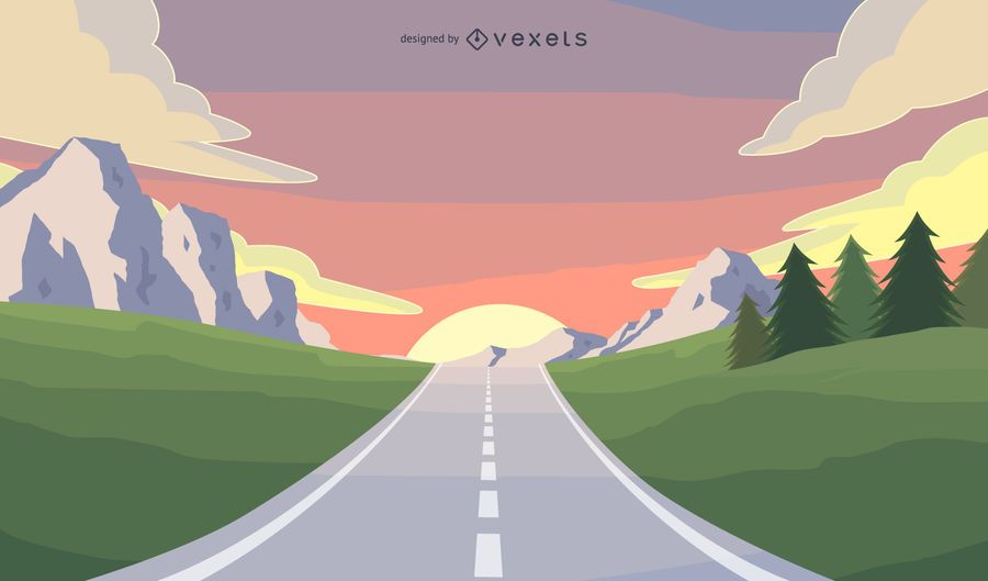 Ilustración de viaje por carretera Ilustración de viaje por carretera