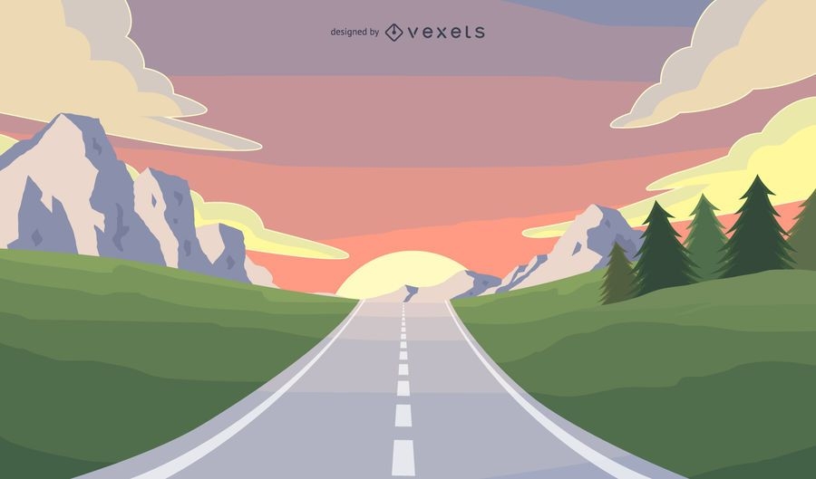 Road travel illustration - Vector download
