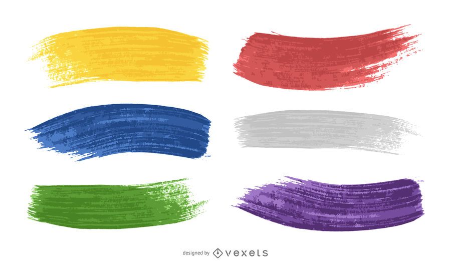 Colorful Paint Brush Strokes Set Vector Download   96337f4266f35239c843419d5d5536db Colorful Paint Brush Strokes Set 