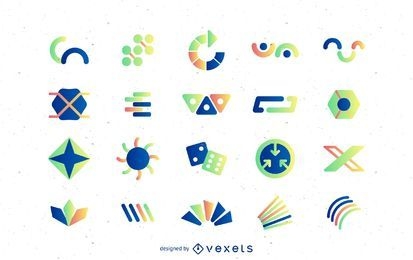 Abstract logo templates with gradients
