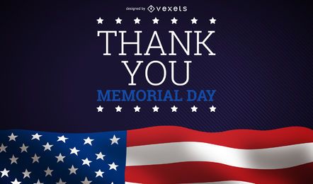 Memorial Day Thank You Design Vector Download