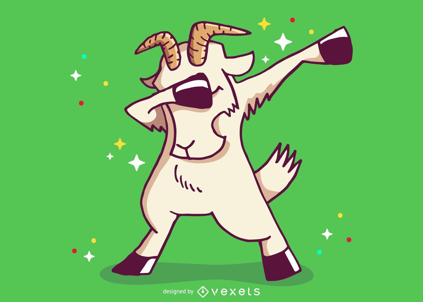 Goat dabbing cartoon