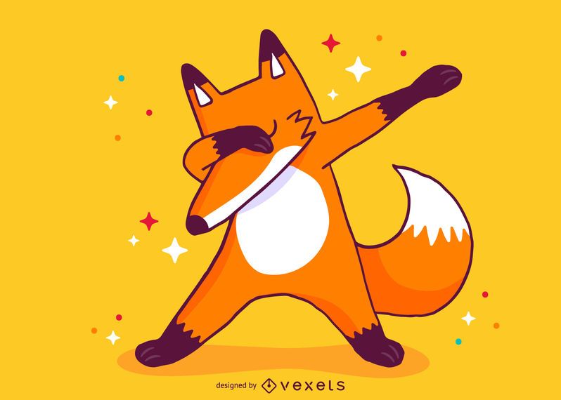 Fox dabbing de dibujos animados Fox dabbing de dibujos animados