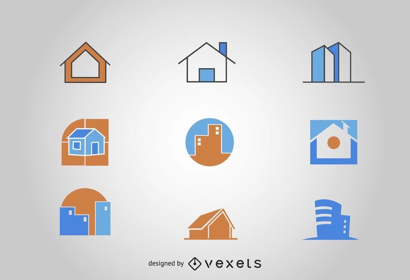 Buildings logo set Buildings logo set