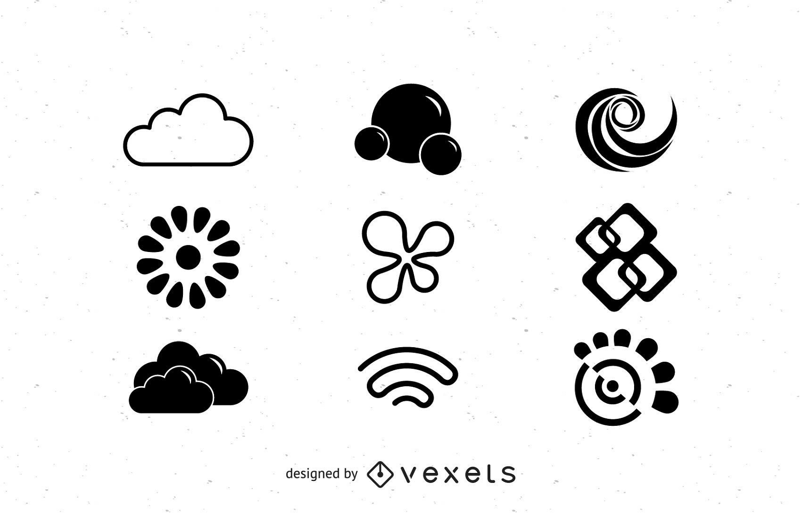Conjunto de objetos de logotipo