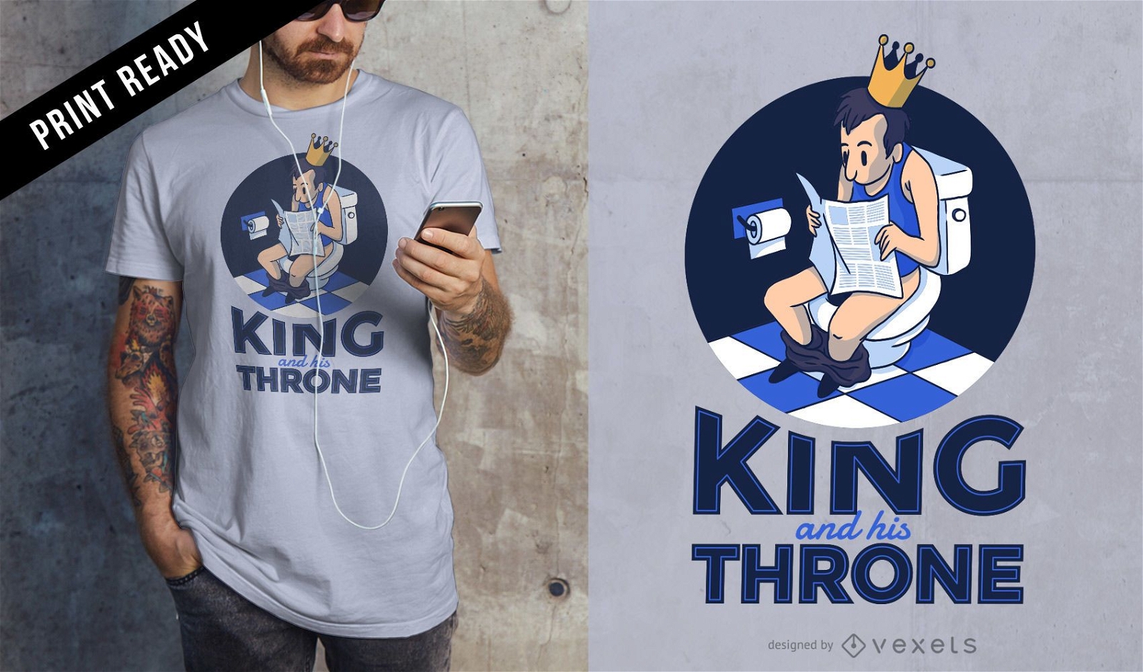 Design de t-shirt King trono