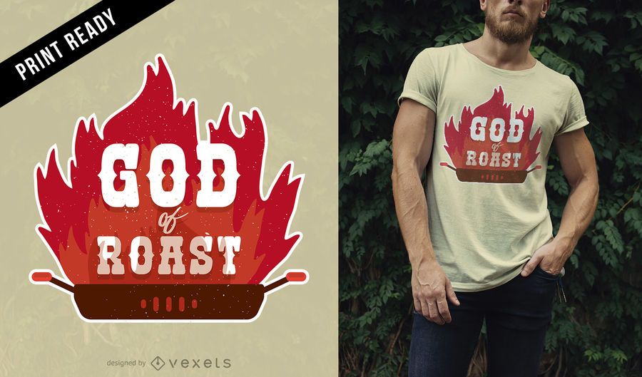 Deus do design do t-shirt do assado Deus do design do t-shirt do assado