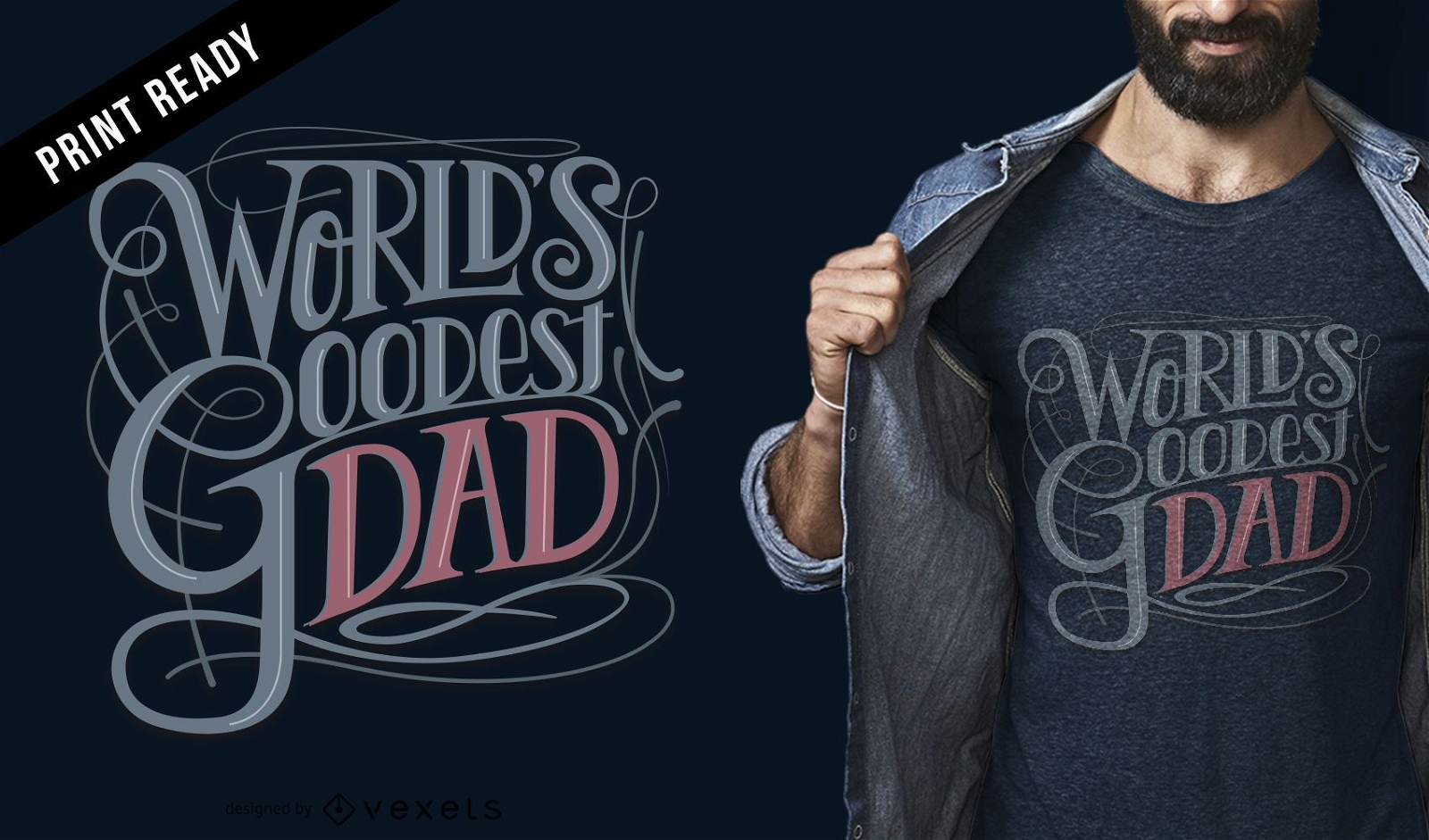 Goodest dad t-shirt design