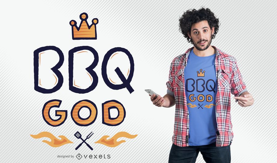 BBQ god t-shirt design BBQ god t-shirt design