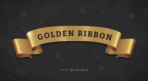 Realistic golden ribbon