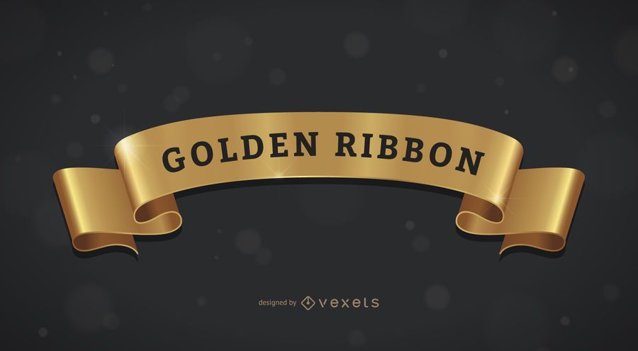Realistic golden ribbon Realistic golden ribbon
