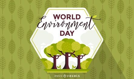 Fundo do hexágono do Dia Mundial do Meio Ambiente