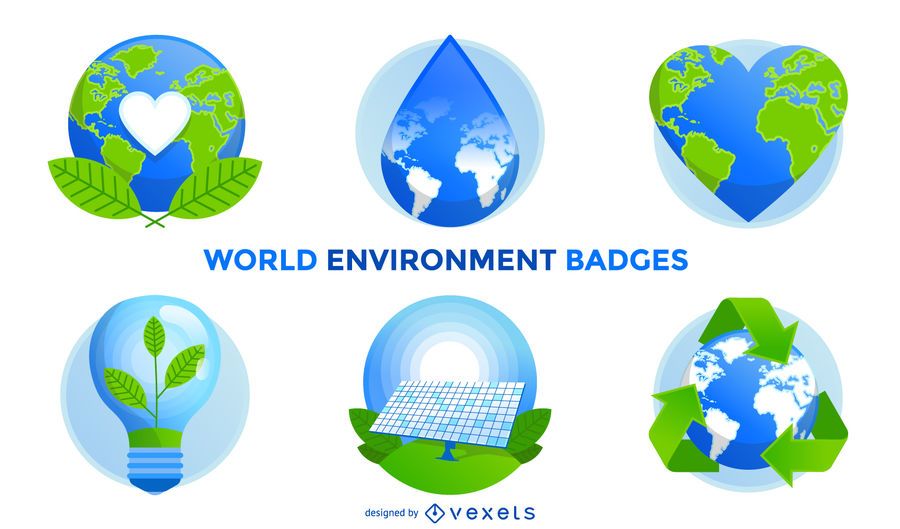 Insignias del medio ambiente mundial Insignias del medio ambiente mundial