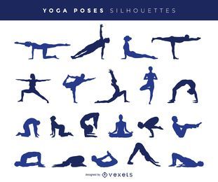 Yoga wirft Silhouetten auf Yoga wirft Silhouetten auf