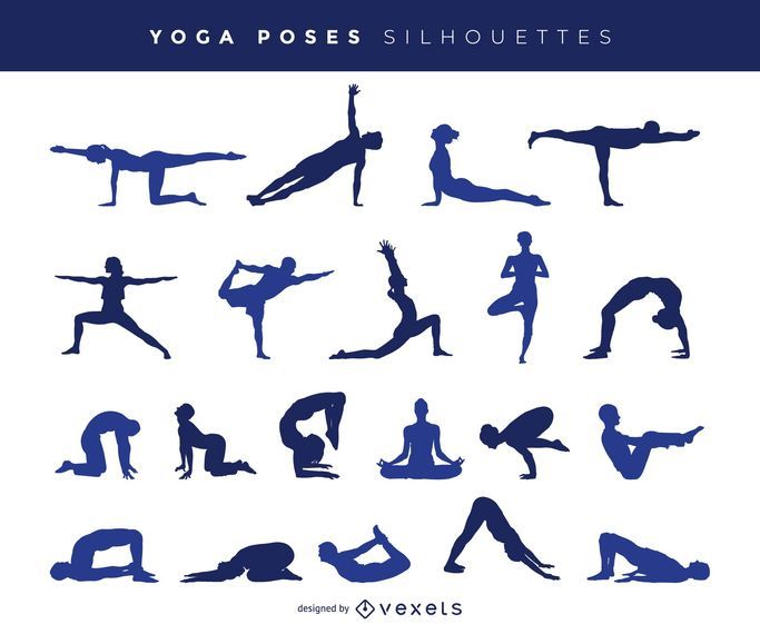Siluetas de poses de yoga Siluetas de poses de yoga