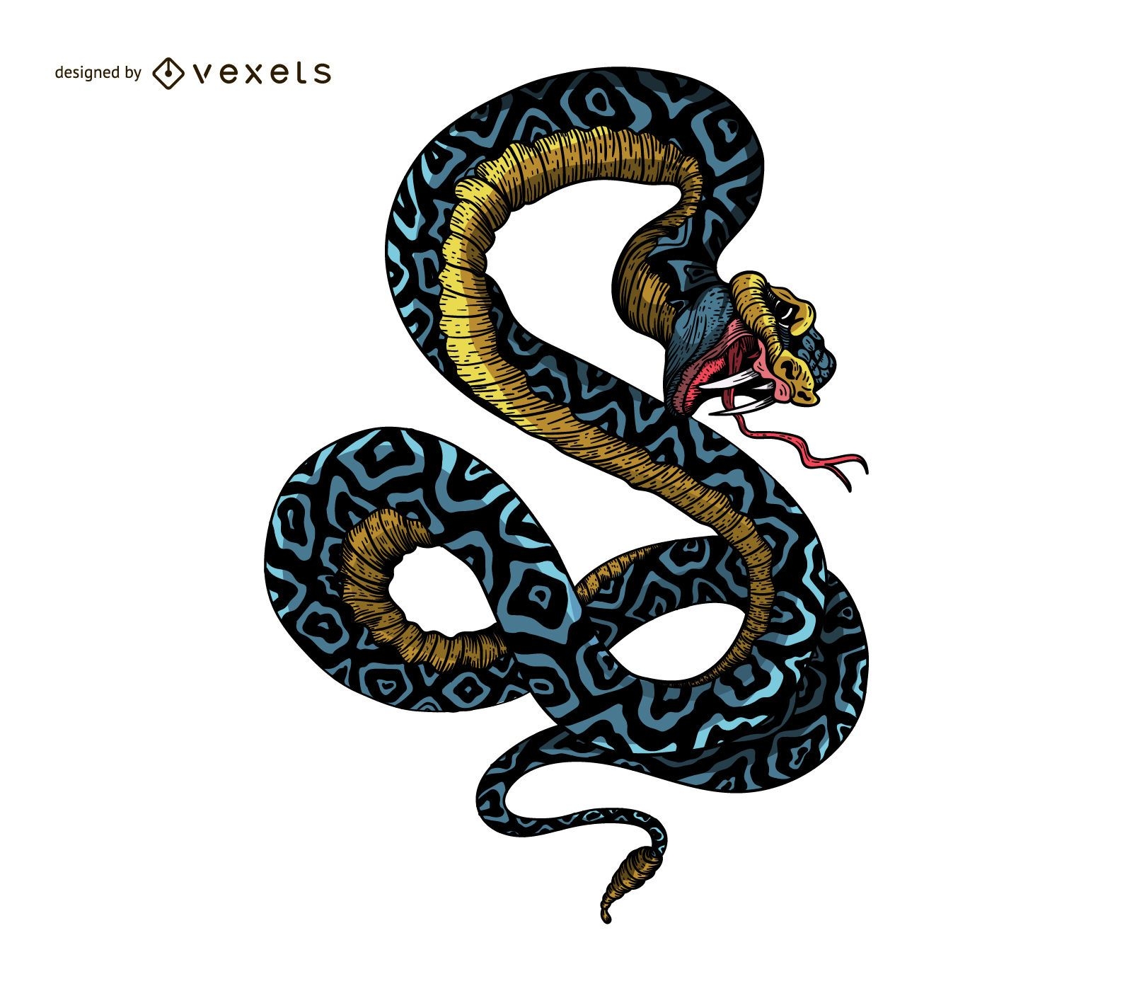Ilustração de tatuagem de cobra