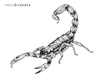 Tatuagem de traço de escorpião