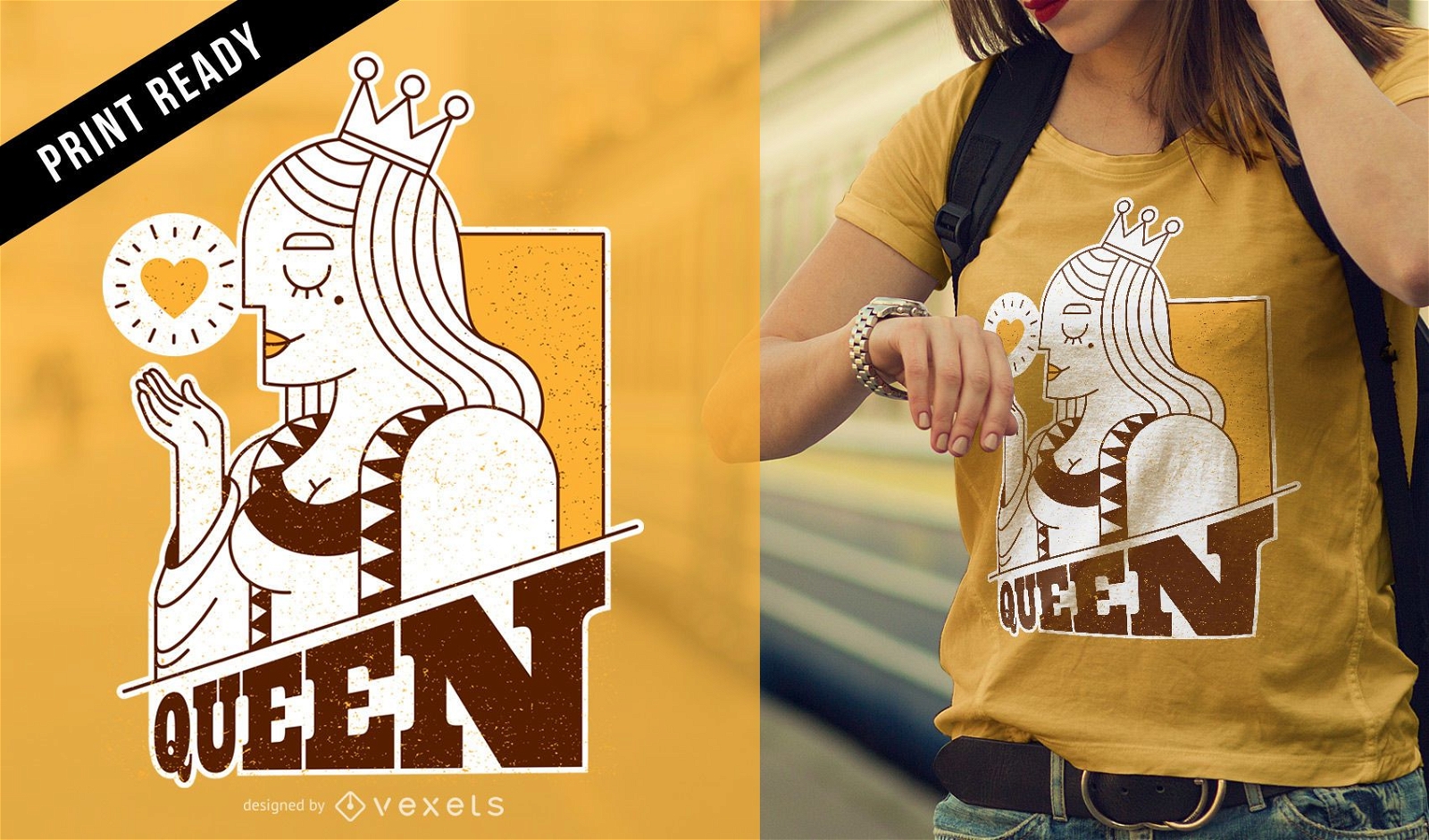 Diseño de camiseta Queen Card