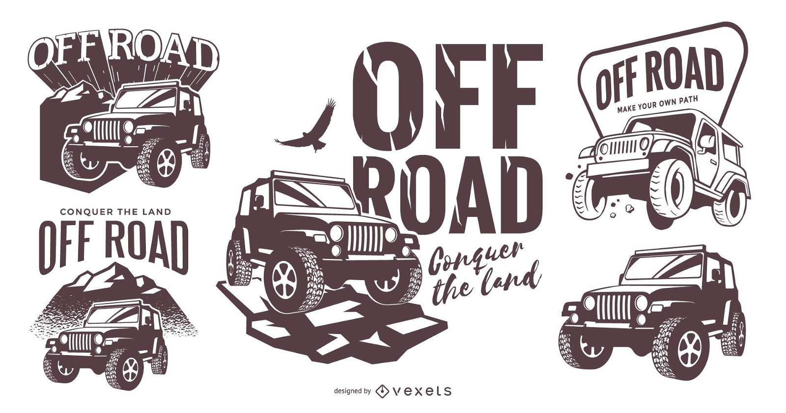 Conjunto de modelos de logotipo off-road