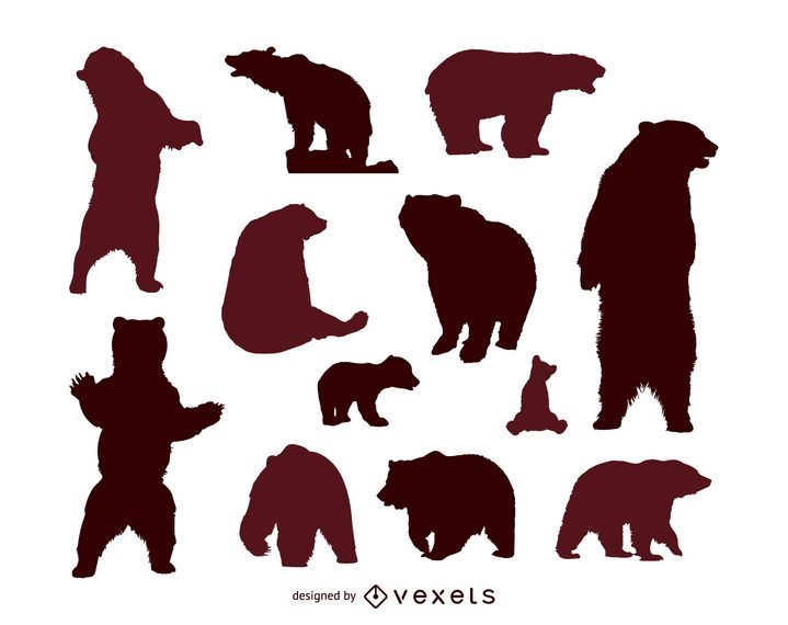Bear silhouette set Bear silhouette set