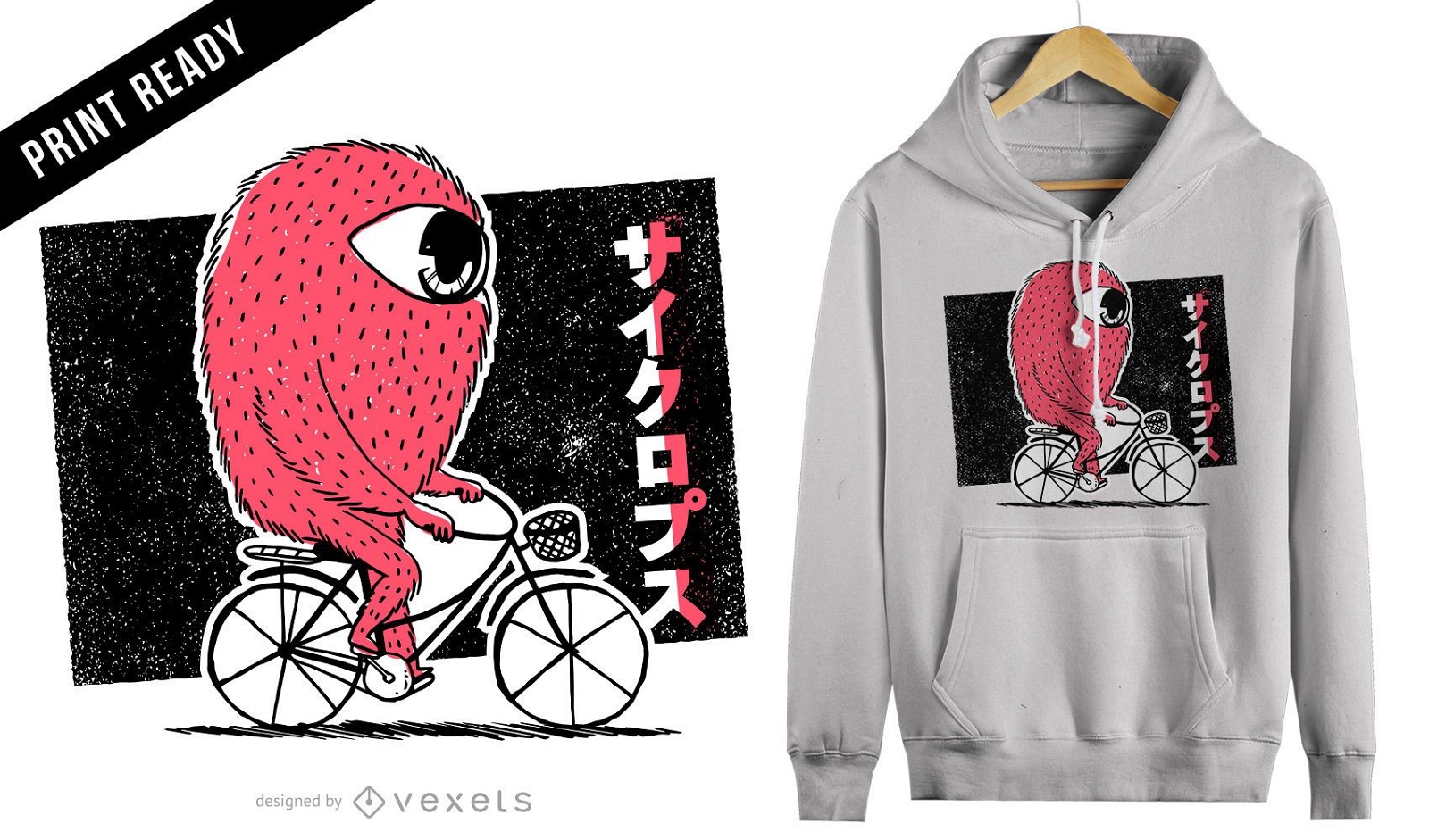 Cyclops riding bike t-shirt design