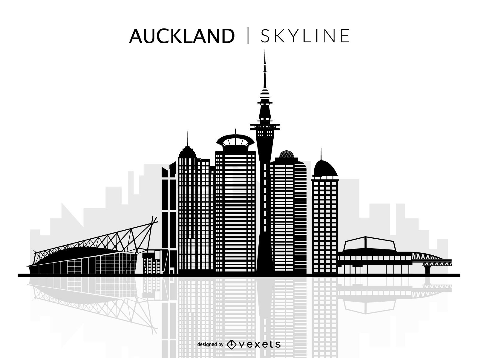 Isolierte Skyline von Auckland