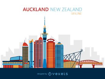 Ilustração do horizonte de Auckland